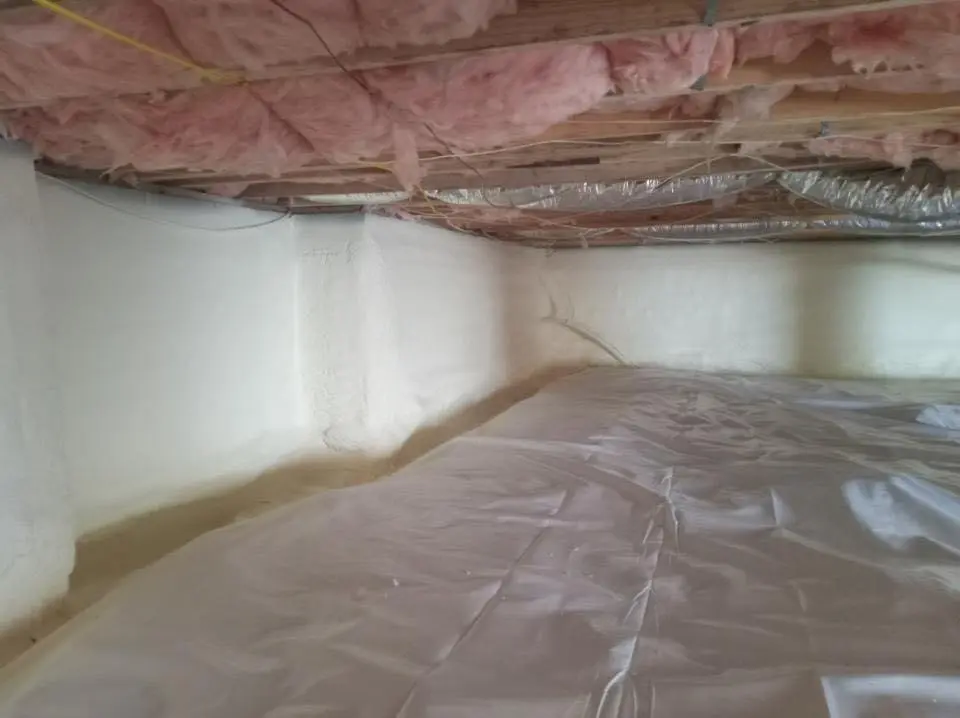 Crawl space encapsulation with closed-cell spray foam for Roof Waterproofing in Fanwood